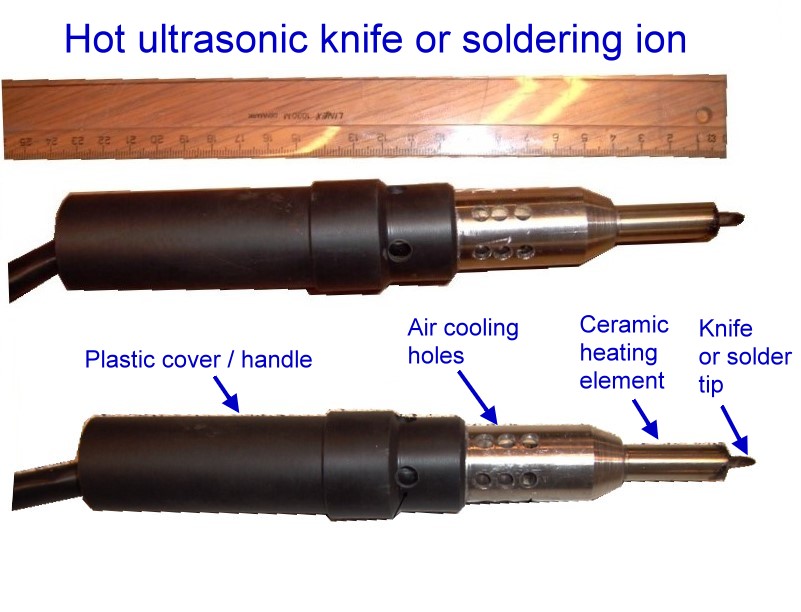 Heated ultrasonic knife stack